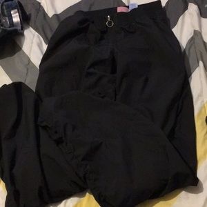 Black swishy workout pants